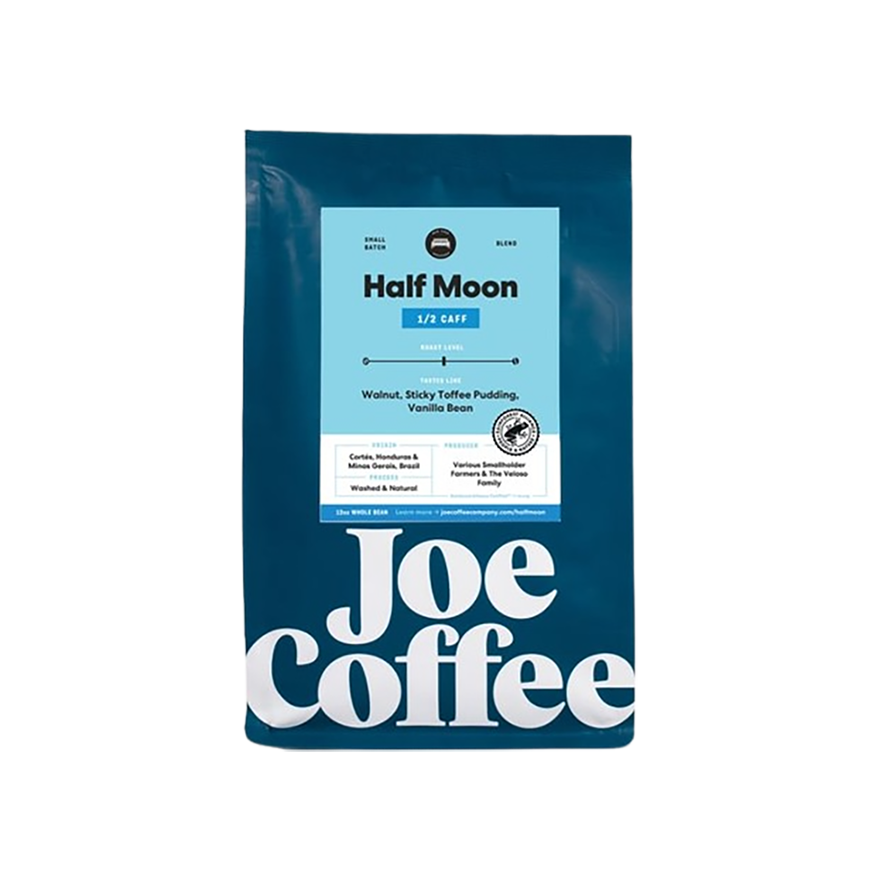 Half Moon Half Caff 12 oz - Fresh-Roasted Coffee for Daily Brewing