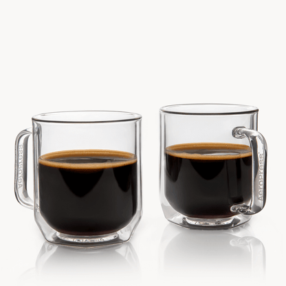 AeroPress Double Wall Glass Coffee Mug - 2 Pack - Brewing Vessel for Daily Coffee Preparation