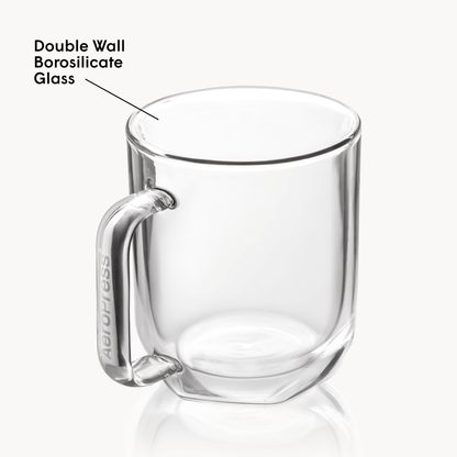AeroPress Double Wall Glass Coffee Mug - 2 Pack - Brewing Vessel for Daily Coffee Preparation
