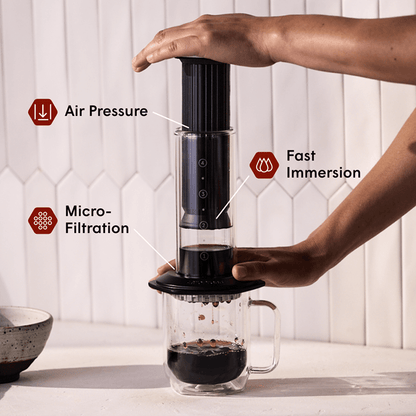 AeroPress Double Wall Glass Coffee Mug - 2 Pack - Brewing Vessel for Daily Coffee Preparation
