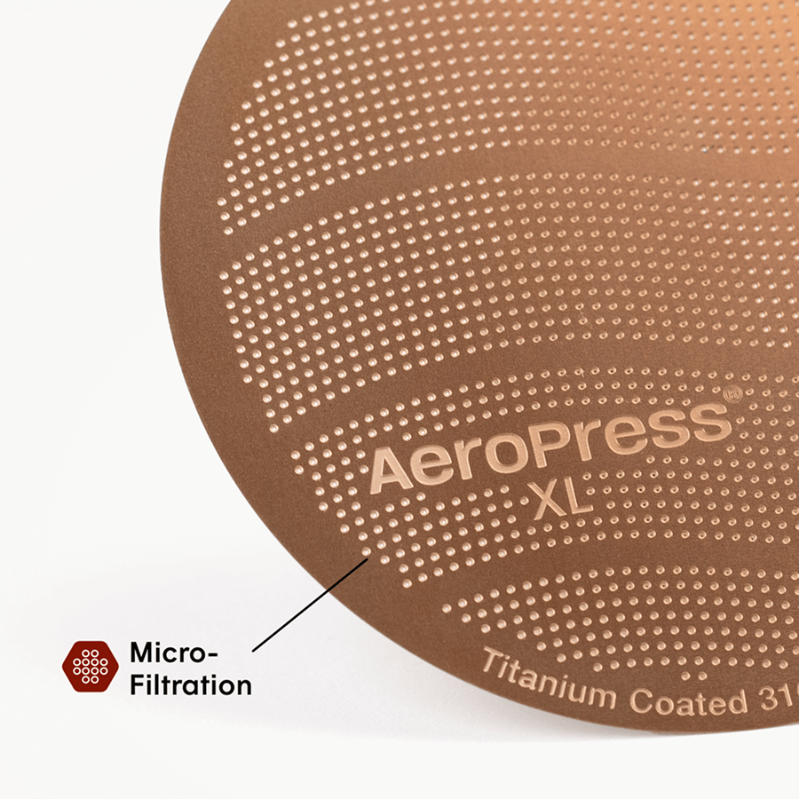 AeroPress Gold Tone Filter - XL - Practical Filter for AeroPress Brewing Routines