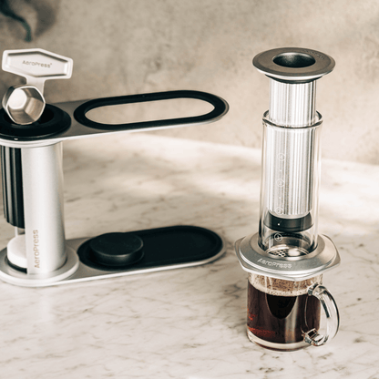 AeroPress Organizer Stand - Stainless Steel - Brewing Accessory Holder for Easy Reach