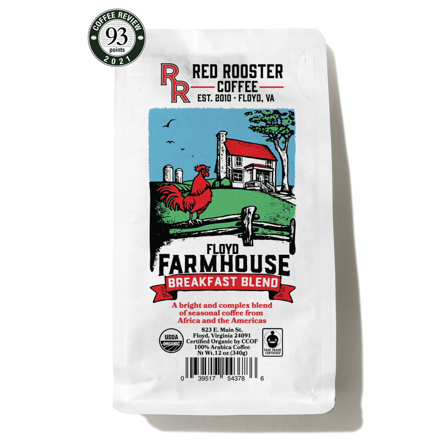 Organic Floyd Farmhouse Breakfast Blend - Fresh-Roasted Coffee for Daily Brewing